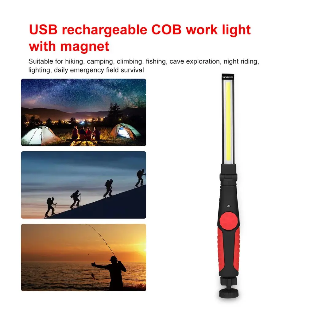 Портативный usb зарядка COB подвижный складной рабочий свет Регулировка светодиодный Рабочий фонарь ремонт аварийный фонарик Рабочая лампа