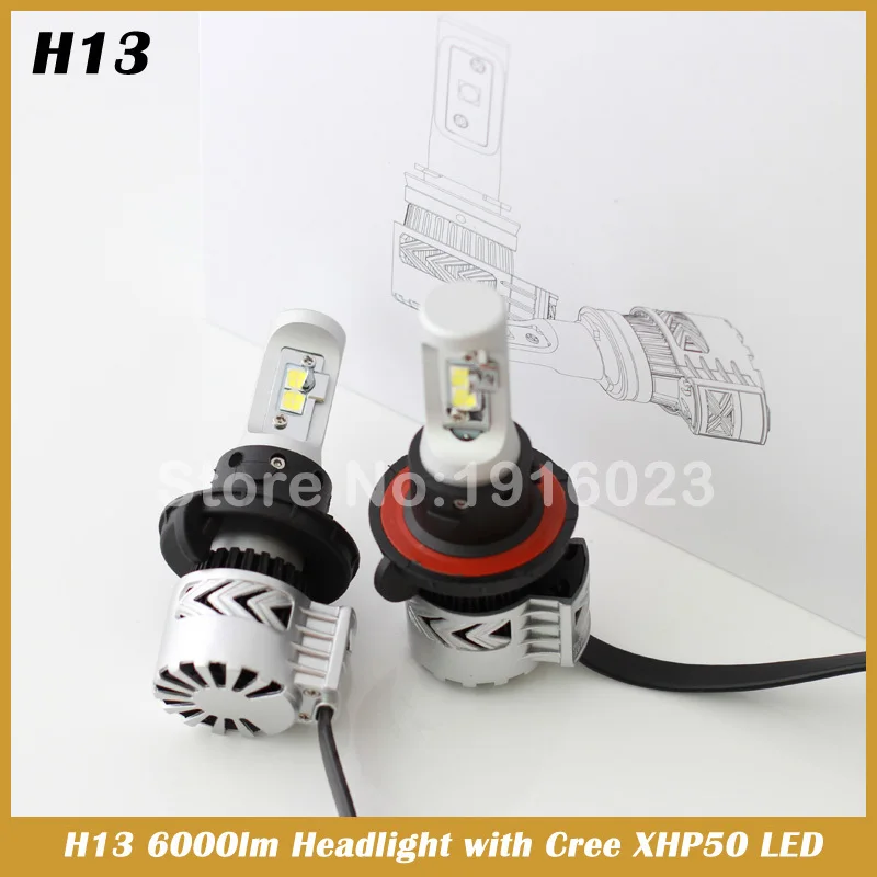

H13 LED Car Headlight Conversion Kit High Low Dual Beam 72W 12000LM 6500K Bulb