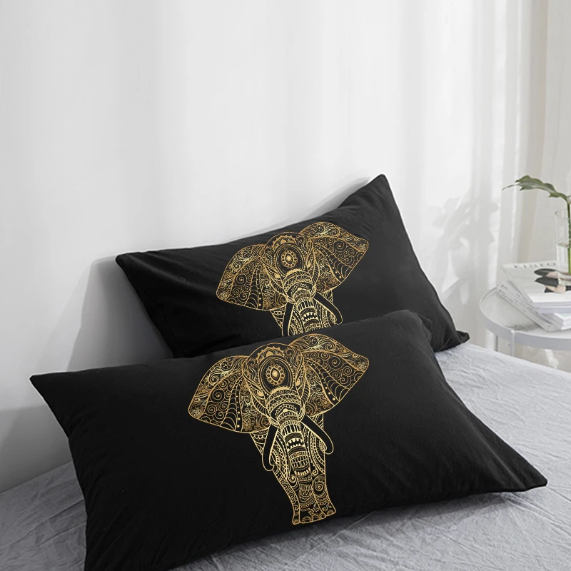 Пользовательские наволочки Чехлы на подушку 50x70 50x75 50x80 70x70 декоративная наволочка Золотое перо на черное постельное белье Прямая