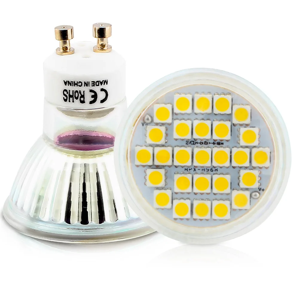 10x GU10 5050 SMD 27 LED 7 Вт теплый белый прожектор точечные светильники лампа со стеклянной крышкой 220 В энергосбережения
