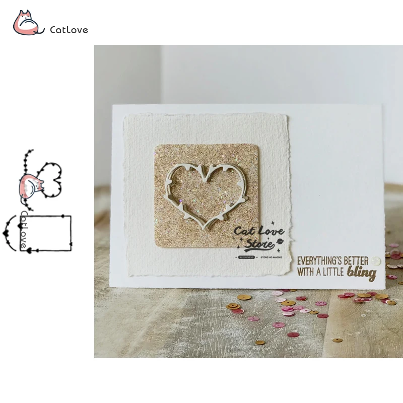 Love Frame Strip металлические режущие штампы трафареты для DIY бумажные карточки