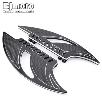 

BJMOTO Motorcycle Front and Rear Footboard Steps Footrests Foot peg Foot Board Plate Pegs For Harley Touring Softail F 1986-2015