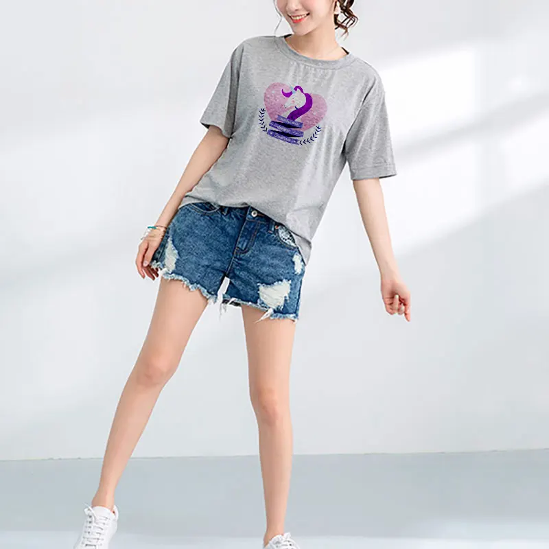 

Summer Camisetas Verano Mujer 2019 Harajuku Kawaii Vogue Aesthetic Rainbow Unicorn Tshirt Streetwear Grunge T Shirt Women Top