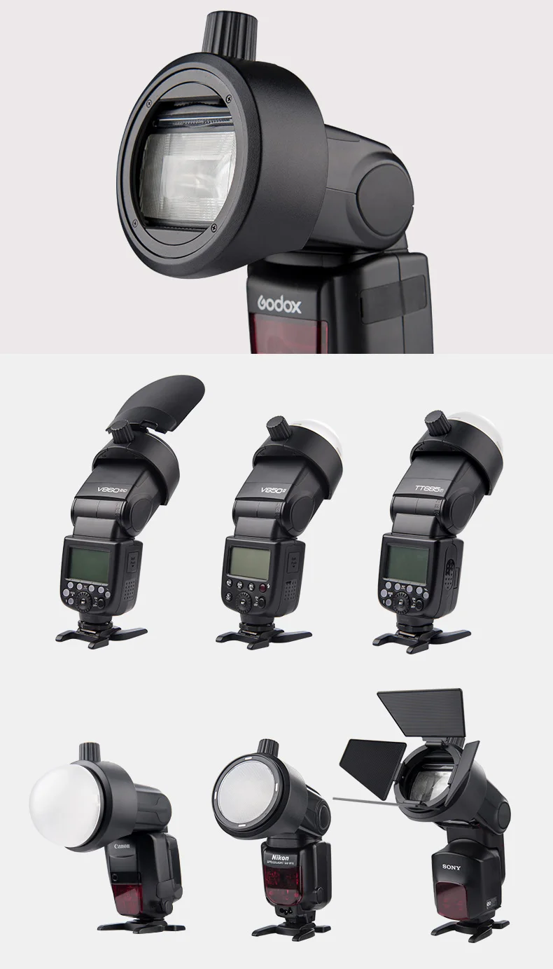 Godox S-R1 вспышка Speedlight адаптер AK-R1 переходное кольцо для Godox TT685 V850II V860II V350 TT600 Yongnuo Canon Nikon sony Flash