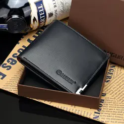 Короткие Для мужчин бумажник из искусственной кожи Для мужчин кошелек большой Ёмкость мода Slim бумажник многофункциональный мешок
