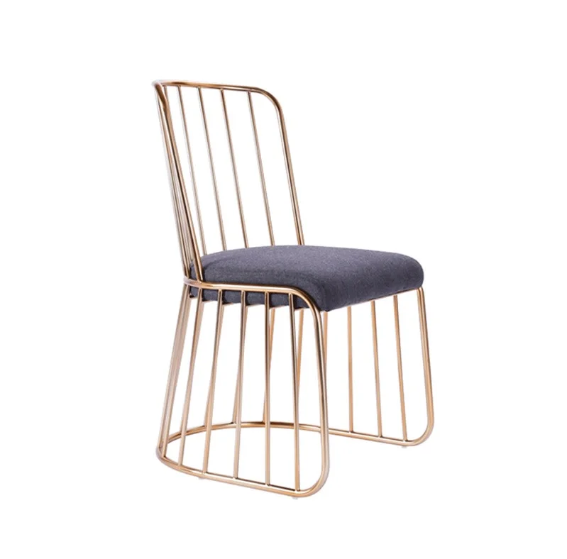 Metal Wire Side Chair Gold Finish with Backrest / Bar Counter High Stool Low Backrest / Low Stool