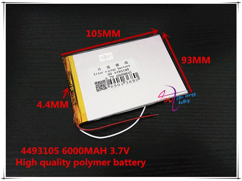 3.7v 6000mah 4493105 Polymer Lithium Ion / Liion Battery For Tablet Pc