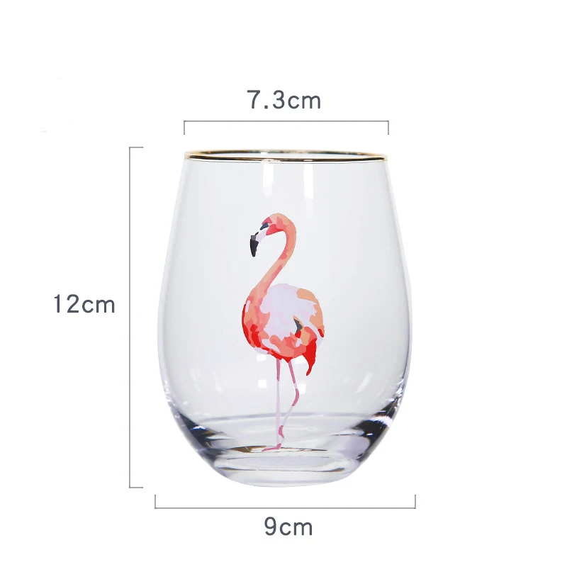 520 мл Ins модный Фламинго круглый пеньский стеклянный прозрачный напиток большой живот пномсок чашка бытовая вода питьевая утварь