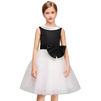 

New Teenage Girls Bow Sleeveless Tutu Princess Dress Toddler Girl Clothes Vestido Kids Dresses For Girls Evening Party Gown F194