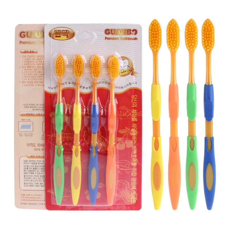 

New 4PCS Adults Double Ultra Soft Toothbrush Nano Brush Teeth Cleaning Oral Hygiene Care Soft Toothbrush