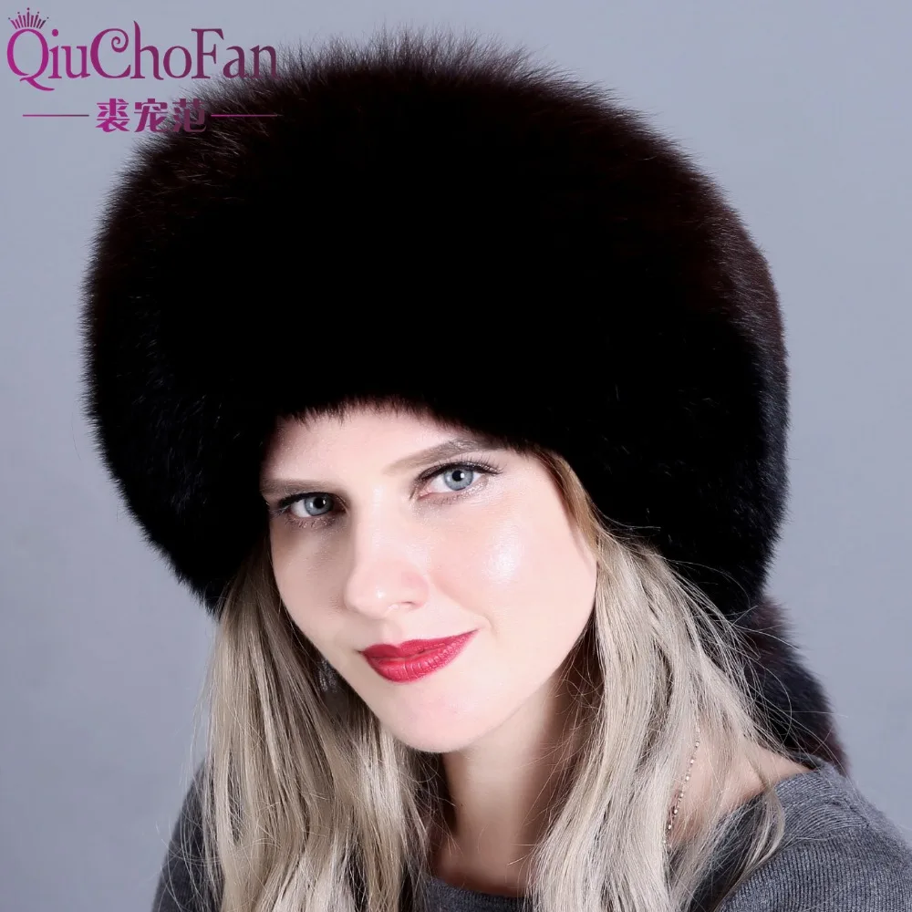 جديد حار الشتاء الفراء قبعة للنساء الحقيقي الثعلب/الراكون الفراء قبعة مع جلد 2018 روسيا الأزياء الدافئة منفذها كاب الفاخرة نوعية جيدة