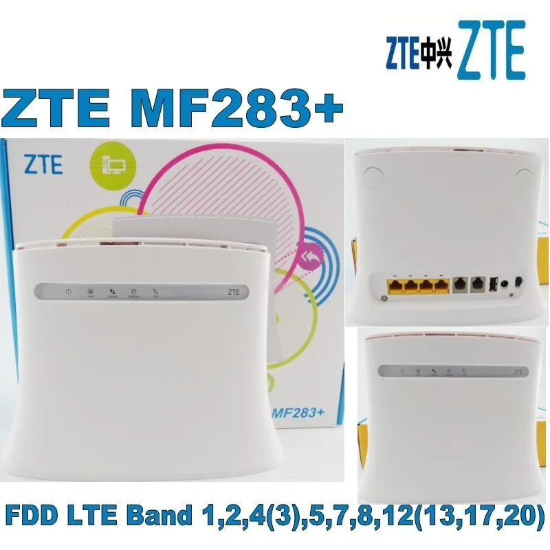 Zte Mf283+ Lte/4g Wireless Wi-fi Router 100 Mbps White+2pcs 4g White Antenna - Wi-fi AliExpress