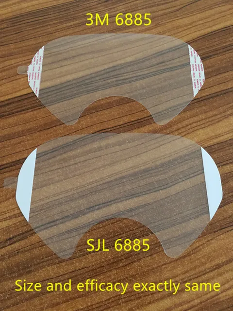SJL 6885 Protective film use 3M 6800  respirator lens cover -25pcs/pack and 3M 6885 Size efficacy exactly same 3