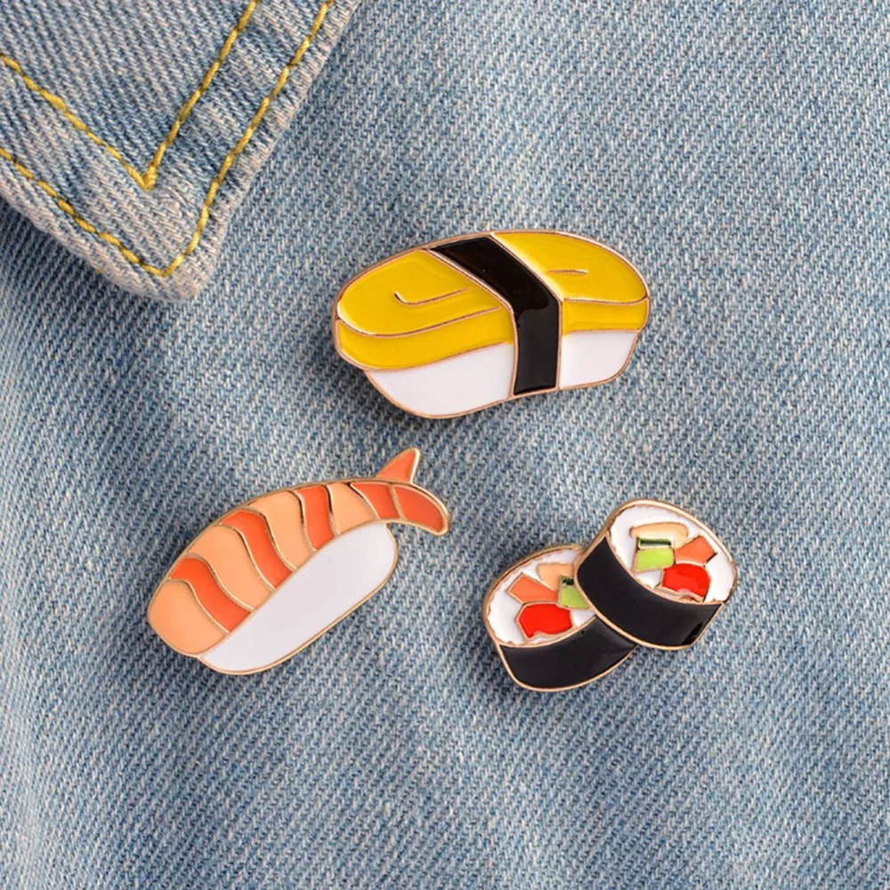 

1Pc Brooch Pins Set Kawaii Sushi Pin Japanese Food Badges Cute Enamel Pin Set Girl Friend Jewelry #250963