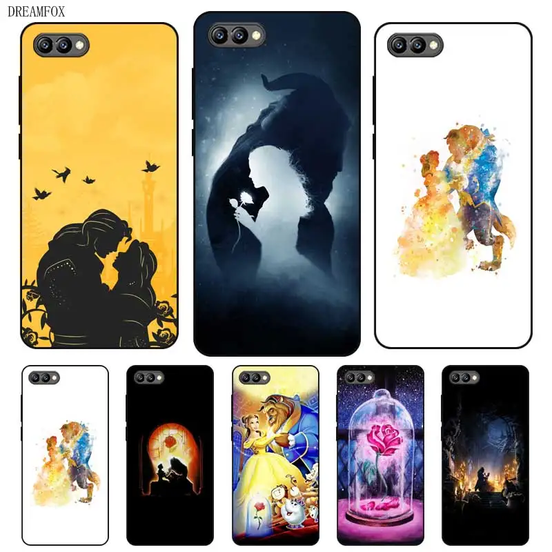 N268 Beauty And The Beast Black Silicone Case Cover For Huawei Honor 8C 8X 9 10 20i V10 V20 Note10 Max Lite Magic2 |