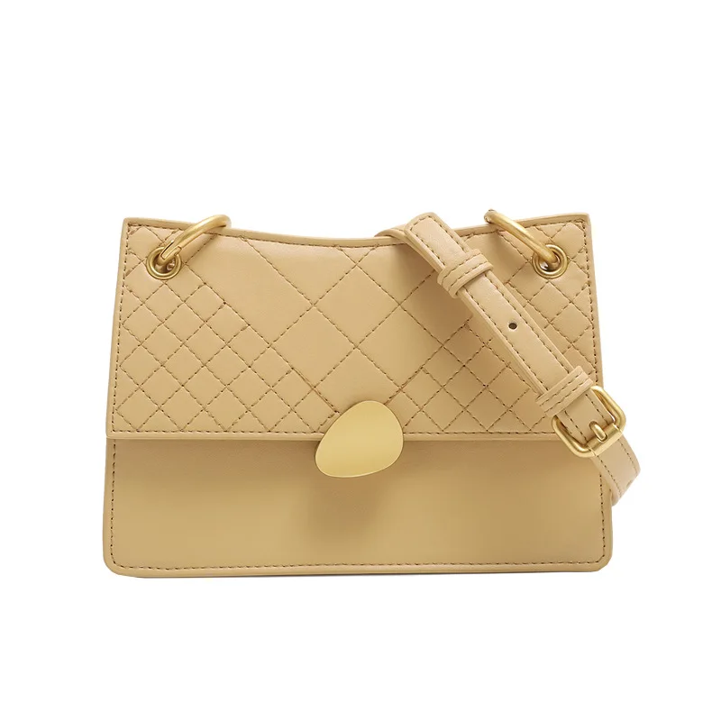 

luxury Simple design leather lady bag size size embroidered line small square bag 2019 new single-shoulder diagonal span handbag