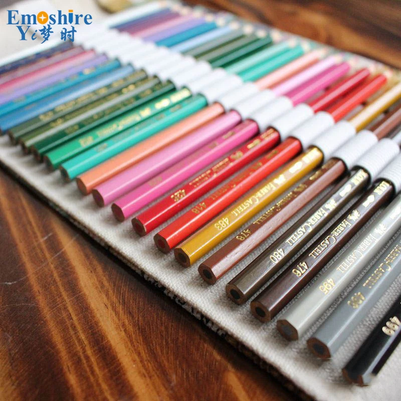 Emoshire Cotton canvas cloth handmade creative classic stamps color pencil pencils large capacity pencil sharpener pencils (5)