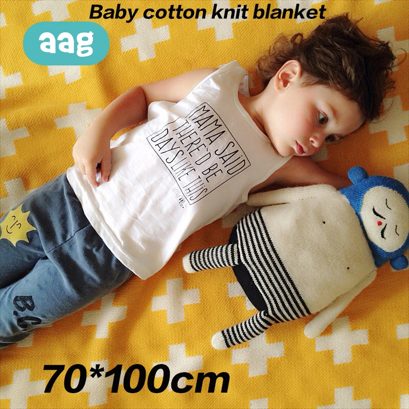 AAG, хлопковое детское одеяло, вязаное, плотное, для новорожденных, пеленка, конверт, для сна, для получения коляски, обертывание, для малышей, детское постельное белье, одеяло s