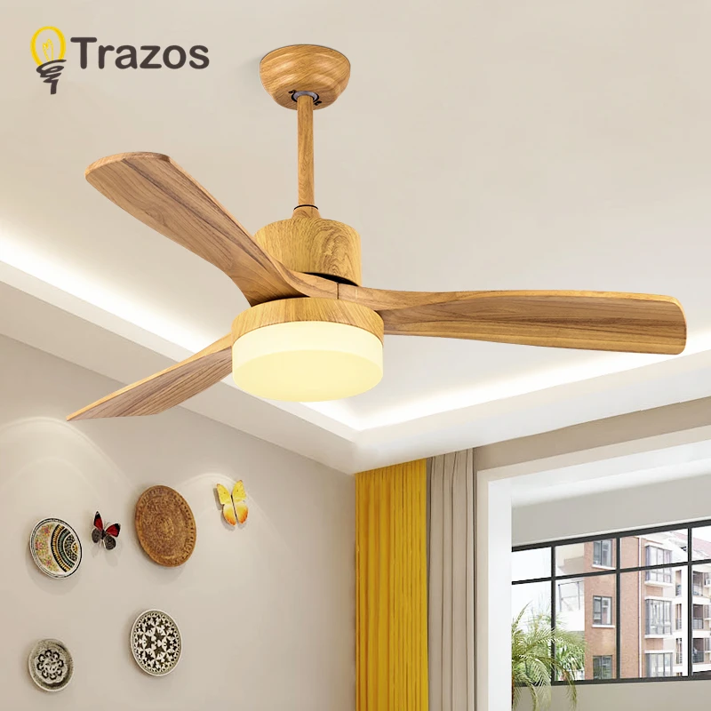TRAZOS New Japanese Ceiling Fan For Living Room 220V Wooden Ceiling Fans With Lights 48 Inch Blades Cooling Fan Remote Fan Lamp TRAZOS New Japanese Ceiling Fan For Living Room 220V Wooden Ceiling Fans With Lights 48 Inch Blades Cooling Fan Remote Fan Lamp