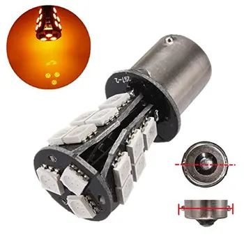 

Lampada 1156 18 Led Smd 5050 1 Polo Amarela/Branca Pisca Resistor Para Carro