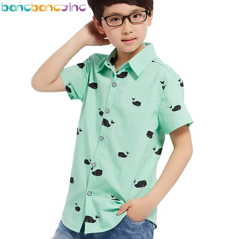 Buy 2018 Children Boys Cotton Blouse Shirt Summer