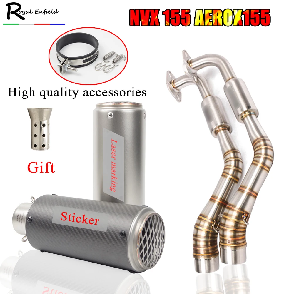 

AEROX 155 NVX 155 Motorcycle Exhaust Modified For Yamaha AEROX 155 NVX155 front Connection Link Pipe Muffler DB Killer