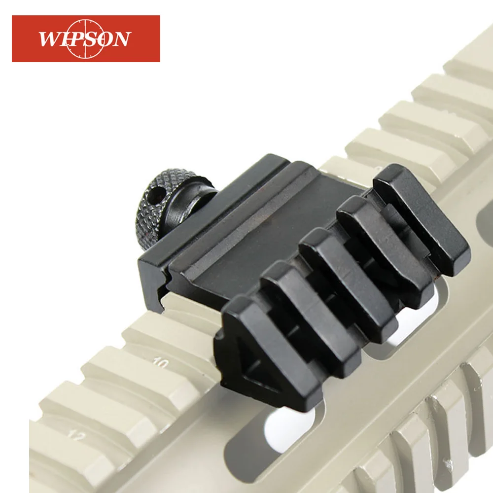 

WIPSON 45 Degree Angle Tactical Scope Mount Aluminum Offset 4 Slot Side Rail RTS Sight Rail Airsoft 45mm Picatinny Weaver Laser