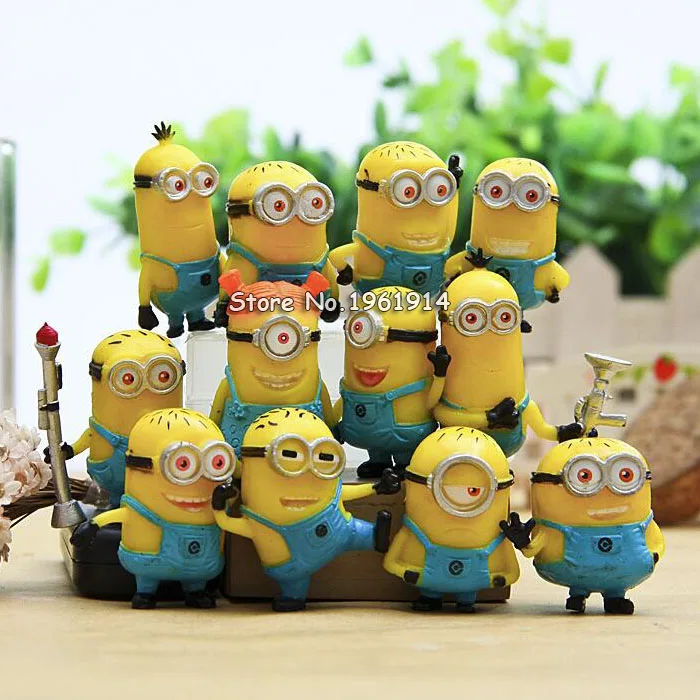 

(12pcs/lot) Minion Miniature Figurines Toys Cute Lovely Model Kids Toys 3cm PVC Anime Children Figure