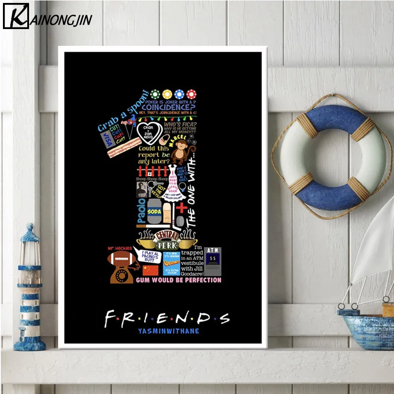 

Friends TV Show Classic Bar Mordern Number Quote Art Poster Wall Canvas Painting Posters and Prints Wall Picture Room Home Decor