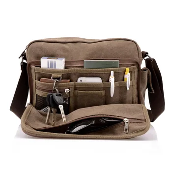

High Quality Men Canvas Bag Casual Travel Men's Crossbody Bag Luxury Men Messenger Bags