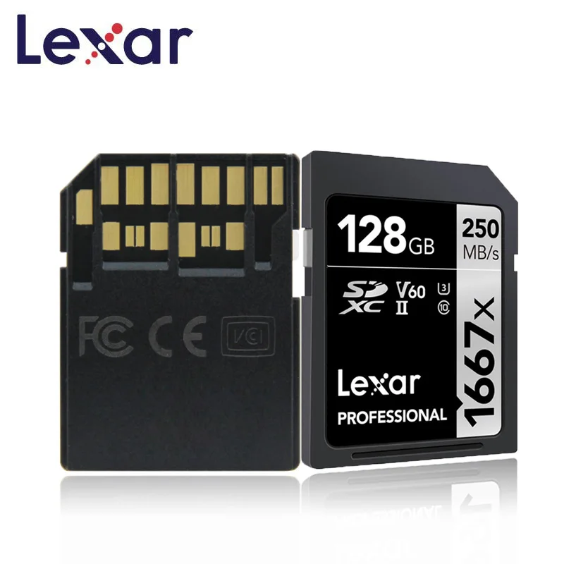 

New Lexar memory Flash sd card cartao de memoria 128gb U3 SDXC UHS-II 250MB/s for Digital SLR/HD 1080p 3D 4K video Camera cards