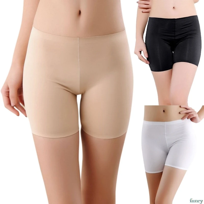 

Summer Ice Silk Ladies Safety Pants Seamless Insurance Shorts Boxer New
