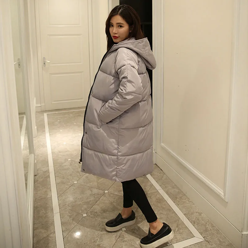 

Winter Jacket woemn 2018large size long black loose bread clothes cotton women thick warm parka women coat