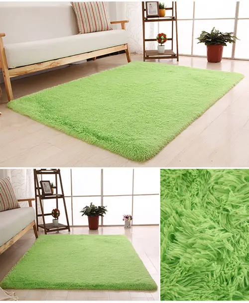 Zeegle мягкий мохнатый ковер для гостиной, напольные коврики, пушистые коврики для детской комнаты, ковер из искусственного меха, коврик для спальни большого размера, прикроватный коврик - Цвет: Apple Green