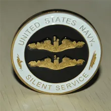 The United States SILENT SERVICE Navy Marine Corps Challenge Coin, 2PCS/Lot free shipping, Gold palted high quality coins the united states marine corps workout rev
