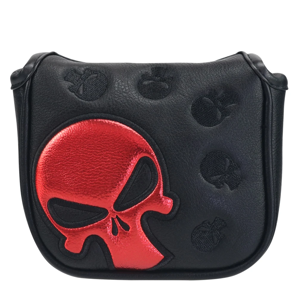 

Craftsman Golf Square Mallet Putter Cover Red Skull Magnetic Mallet HeadCover Cover Free Shipping