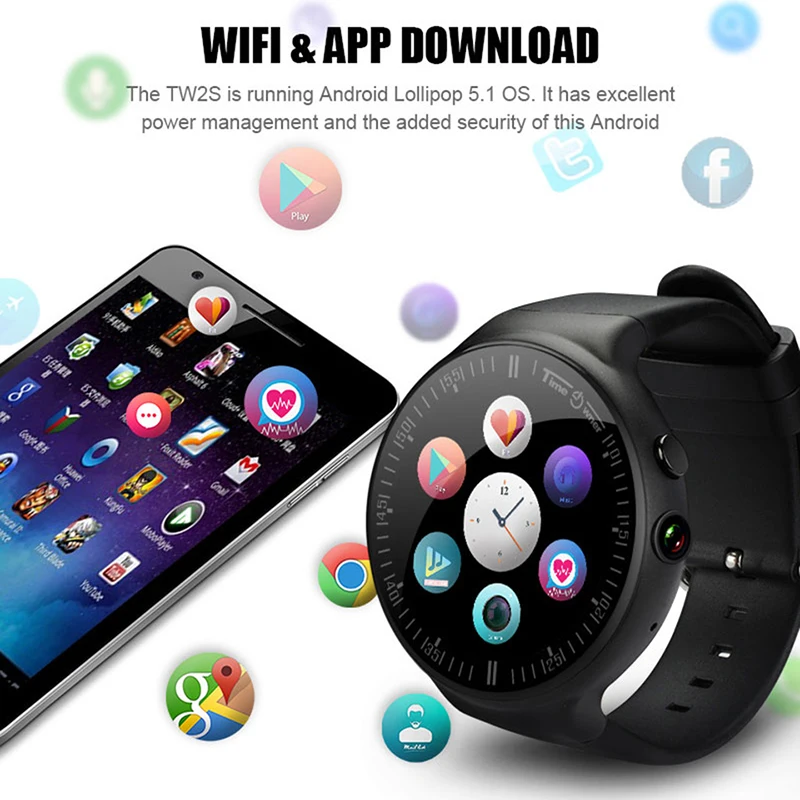 Умные часы Time Owner TW2s Android 5 1 OS Bluetooth MTK6580 ГБ ОЗУ 16 Гб ПЗУ 3G WIFI GPS приложение установить