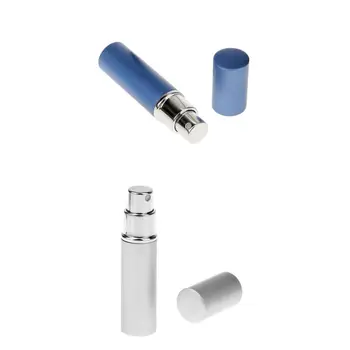 

2pcs Portable Perfume Aromatherapy Container Leaking Proof Atomizer Empty Refillable Mist Spray Bottles - Silver and Blue