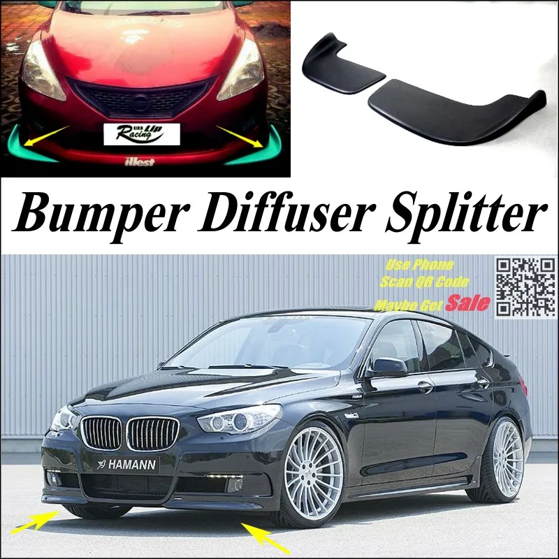 Car Splitter Diffuser Bumper Canard Lip For BMW 5 M5 F10 F11 F07 2010~2016 Tuning Body Kit  Front Deflector Car Fin Chin Reduce Body