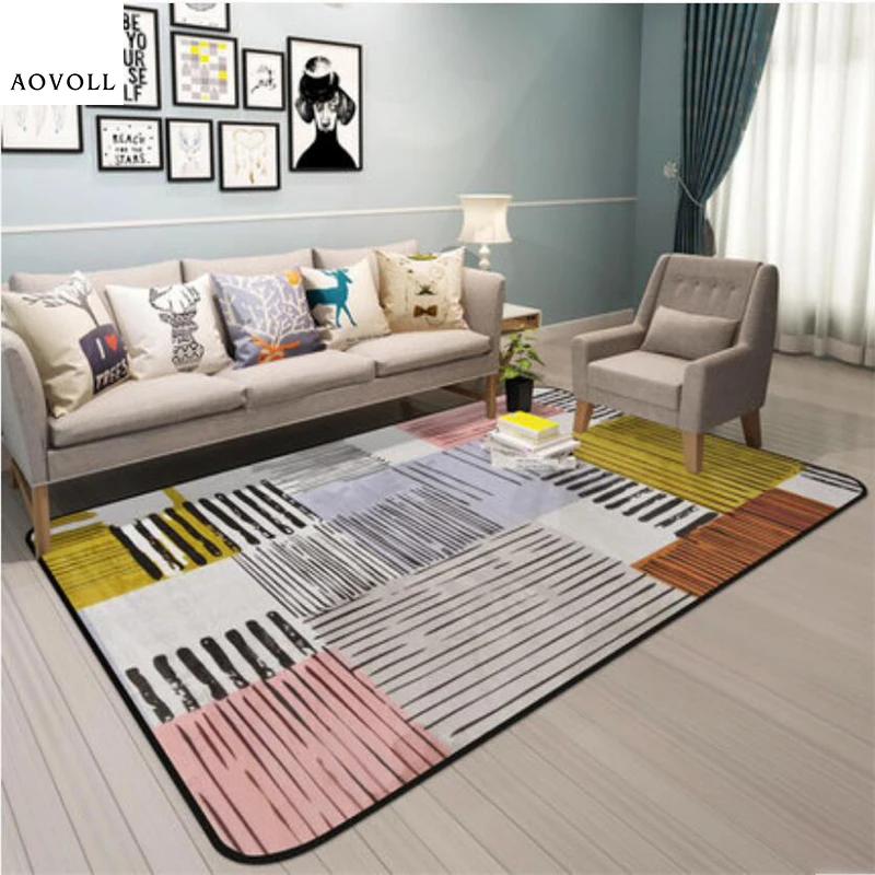 

AOVOLL Soft Child Carpets For Living Room Bedroom Kid Room Rugs Home Carpet Floor Door Mat Nordic Style Large Fashion Area Rug