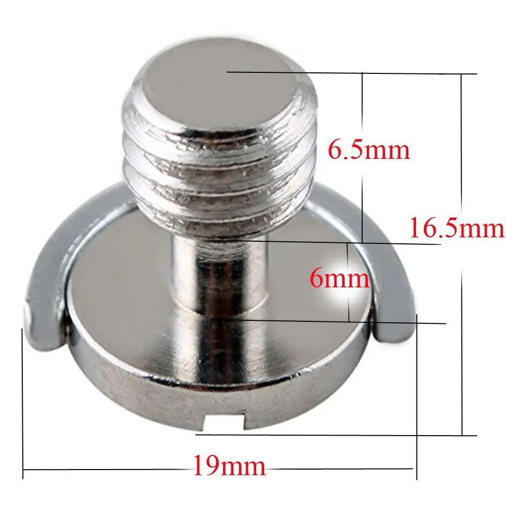 Kaliou 1pcs Quick Release Plate 3/8 Screw Precision D-Ring C-Ring Screw for Camera Tripod Photo Studio Accessories