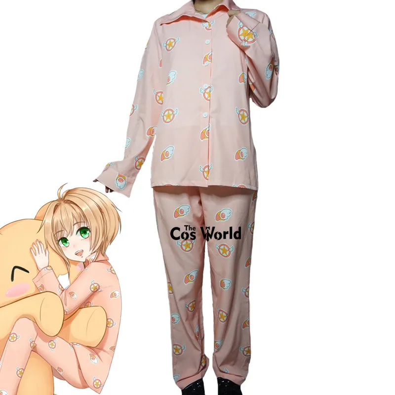 Пижама Cardcaptor Sakura Kinomoto домашняя одежда для сна Ночной костюм наряд аниме костюмы