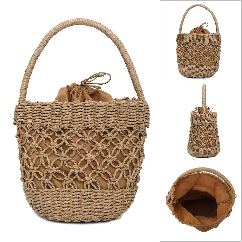 

2019 New Fashion Women Handbag Handmade Straw Woven Tote Large Capacity Summer Beach Shoulder Bag For LBY