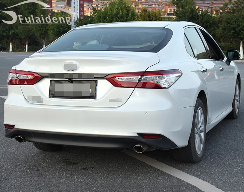 Для Toyota Camry 2018 роскошное углеродное волокно АБС ХРОМ лицензионный бар Задняя