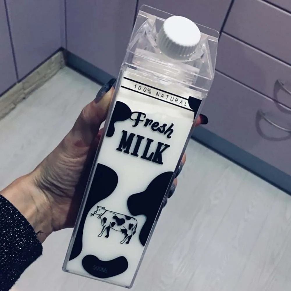 500ml Bpa Free Milk Sport Water Bottle Kettle Cute Cartoon Creative Outdoor Plastic Fresh Gourde Bottles Drinkware, sports water bottle,plastic water bottle,sports bottle,water bottle
