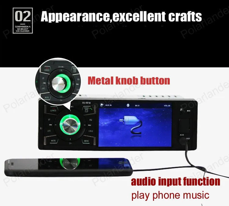 1din Bluetooth автомобильное радио стерео 4 дюймов HD экран MP5 плеер Поддержка/FM USB/SD AUX in/задняя камера