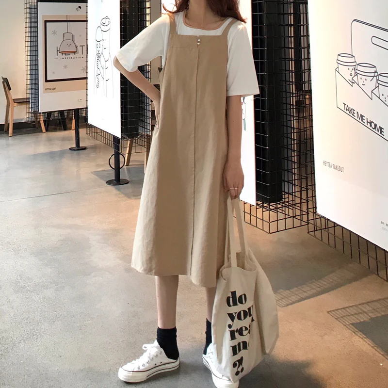 

Summer Casual Loose Strap Dress Sundresses Women's Lovely Dresses Ins Chic Kawaii Girl Sweet Harajuku Punk Clothes For Women