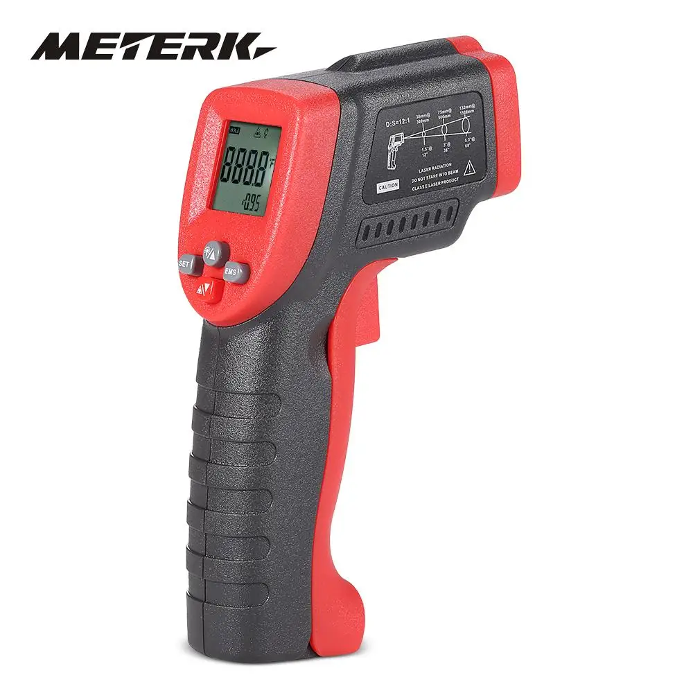Meterk Бесконтактный инфракрасный термометр, датчик температуры-50~ 420C 12:1 пирометр термометр цифровой Infravermelho