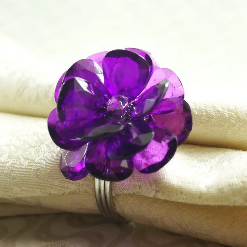 acrylic flower napking ring beaded napkin holderin Napkin Rings from