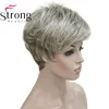 Strong beauty-perruque synthétique complète, perruque classique, Blonde à couches et courte pour femmes ► Photo 3/6